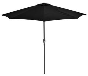 Umbrelă de balcon tijă aluminiu negru 270x144x222cm semicerc