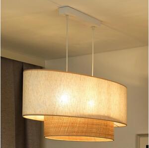 Lustră pe cablu Duolla DOUBLE OVAL NATURE 2xE27/15W/230V crem/bej