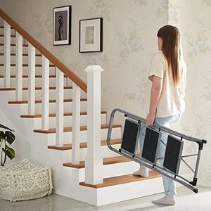 Scara, Songmics, Gri-Negru, 110x45x4.5 cm