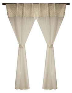 Perdea Velaria crep ivoire si tafta crem, 140x175 cm