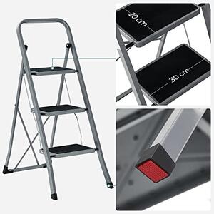 Scara, Songmics, Gri-Negru, 110x45x4.5 cm