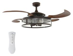 Ventilator LED de tavan CLASSIC FANAWAY 212925 3xE27/4W/230V maro + telecomandă