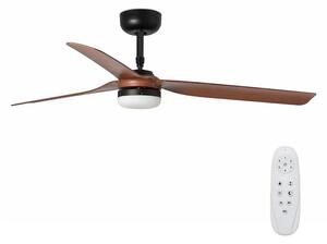 Ventilator LED de tavan FARO 33817-21 PUNT LED/24W/230V lemn/negru + telecomandă