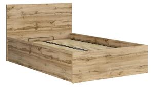 Z0ND0 Pat de o persoană 120 cm Tetrix 6 (stejar wotan) (cu somieră) (cu sp. depozitare). 1098487