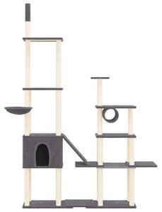 Ansamblu de pisici, stâlpi din funie sisal, gri închis, 279 cm