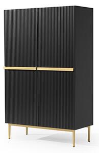 Bufeta Nicole 100 cm - picioare negru mat / auriu