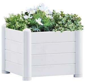 Strat înălțat de grădină, alb, 43 x 43 x 35 cm, PP