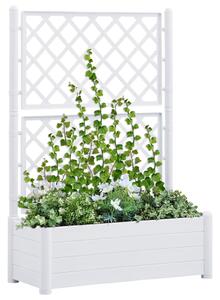 Jardinieră de grădină cu spalier, alb, 100 x 43 x 142, PP