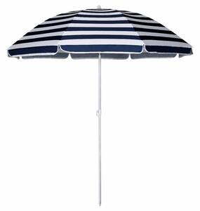 Umbrela de exterior, protectie UV, maner pliabil, 170 cm, alb/bleumarin
