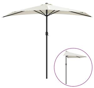 Umbrelă de soare pentru balcon tijă aluminiu nisipiu 270x144cm