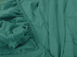 Cearsaf de pat din jerseu Culoare verde inchis, 140 x 200 cm