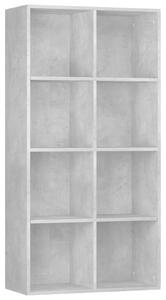 Bibliotecă/Dulap, gri beton, 66x30x130 cm, lemn prelucrat