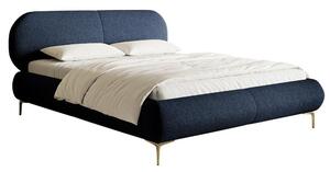 Pat matrimonial 160 cm Octave 160B (cu somieră) (albastru marin + auriu). Promo -15%. 1099994