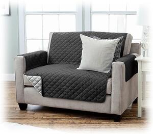 Cuvertura matlasata VIVA pentru canapea 2 locuri, negru/gri inchis