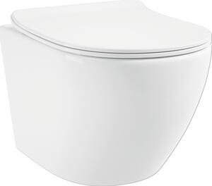 Vas WC suspendat Jungborn Four, incl. capac WC soft close, fără margine clătire, alb