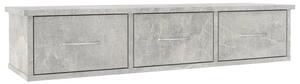 Dulap de perete cu sertare, gri beton, 88x26x18,5 cm, PAL