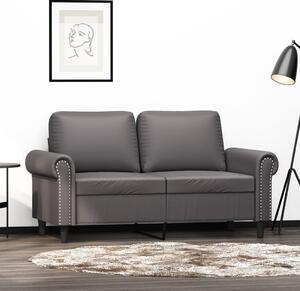 Canapea cu 2 locuri, gri, 120 cm, piele ecologică