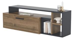 Comoda TV, Quasar & Co.®, mobilier living, 120 x 29 x 38 cm, MDF, maslin/negru