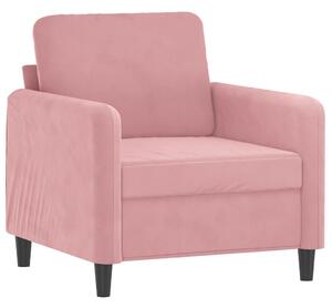 Canapea de o persoană, Roz, 60 cm, catifea
