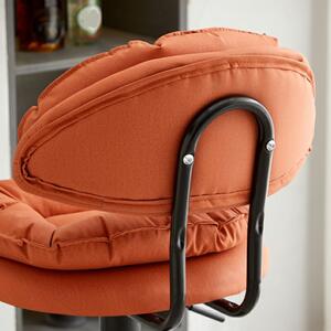 Set 2 scaune, Quasar & Co.®, rotire 360 grade, reglabil pe inaltime, suport picioare, metal/piele ecologica/burete, portocaliu