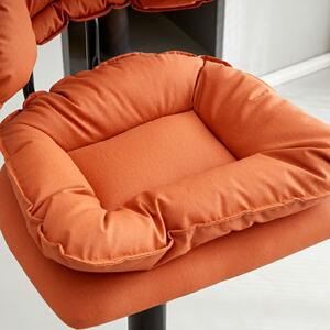 Set 2 scaune, Quasar & Co.®, rotire 360 grade, reglabil pe inaltime, suport picioare, metal/piele ecologica/burete, portocaliu