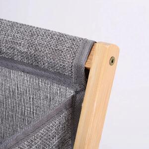 Cos de rufe, Quasar & Co.®, 1 compartimente si capac, pliabil, textil/bambus, 50 x 34 x 56.5 cm, gri inchis