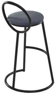 Set 2 scaune bar, Quasar & Co.®, tapitat, 50 x 40 x 93 cm, metal/catifea/burete, gri