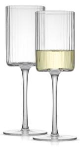 Set 6 pahare vin Quasar & Co.®, model striat, 350 ml, sticla, transparent
