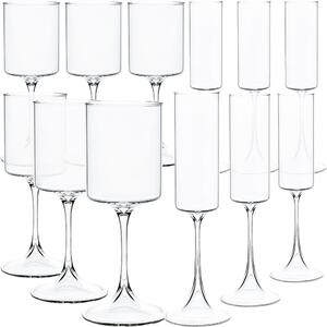 Set 12 pahare vin si sampanie, Quasar & Co.®, model evazat, 6x350 ml/6x170 ml, sticla, transparent