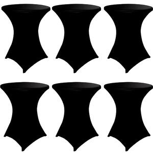 Set 6 huse masa evenimente, Quasar & Co.®, huse elastice, fete de masa elastice pentru masa cocktail, d 75-85 cm, h 110-120 cm, negru