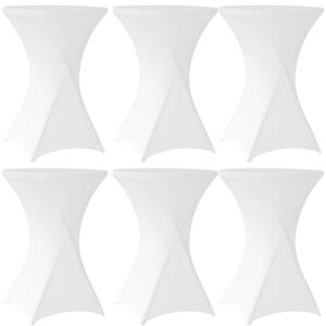 Set 6 huse masa evenimente, Quasar & Co.®, huse elastice, fete de masa elastice pentru masa cocktail, d 75-85 cm, h 110-120 cm, alb