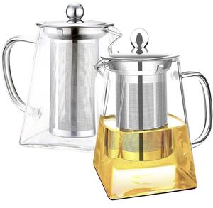 Set 2 ceainice cu infuzor Quasar & Co.®, 550 ml, recipiente pentru ceai cu infuzor si capac