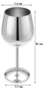 Set 4 pahare vin Quasar & Co.®, 500 ml, otel inoxidabil, h 21 cm, argintiu