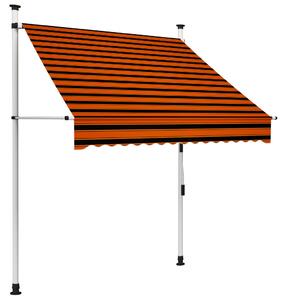 Copertină retractabilă manual, portocaliu și maro, 150 cm