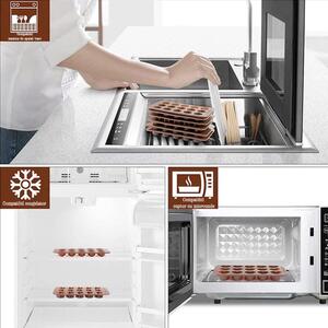 Set 5 forme silicon pentru ciocolata, Quasar & Co.®, 150 matrite bomboane sau cuburi de gheata, 20 x 10 x 1.5 cm, maro