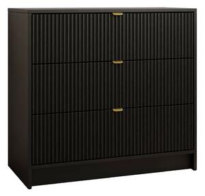 Comodă Comfivo Papilio I, Negru, MDF, PAL laminat, 75x80x40cm, 27.5 kg