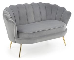 Canapea Houston 827, Numărul de locuri: 2, Auriu, Gri, 133x77x77cm, 24 kg, Tapiterie, Picioare: Metal