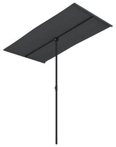 Umbrelă de soare de grădină, stâlp aluminiu, negru, 180x110 cm