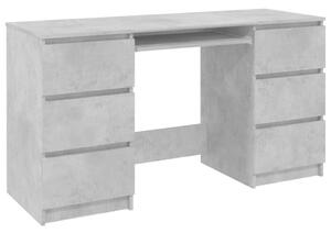 Birou de scris, gri beton, 140x50x77 cm, lemn prelucrate