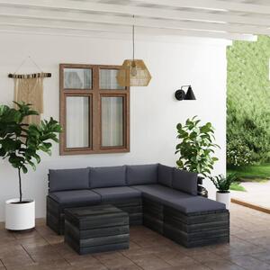 Set mobilier grădină din paleți cu perne, 6 piese, lemn de pin