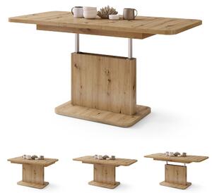 Mazzoni ASTON MINI-Z Stejar Artisan - MĂSUȚĂ DE CAFEA MODERNĂ EXTENSIBILĂ REGLABILĂ PE ÎNĂLȚIME MASĂ TRANSFORMABILĂ