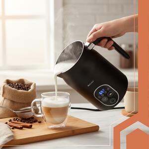 Spumant de lapte electric Ruhhy - funcție spumă caldă/rece, pentru Latte, Cappuccino și Frappé, 2 teluri de spumare incluse