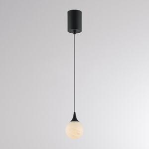 Molto Luce Lampă suspendată LED ARE, negru, alabastru, Ø 10 cm, CCT, DALI, reglabil, Negru, Camera de zi / sufragerie, Piatră, Modern, glob