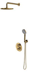 Set de dus incastrat, Omnires Y, cu termostat, auriu lucios