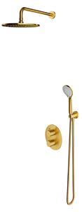 Set de dus incastrat, Omnires Y, cu termostat, auriu periat