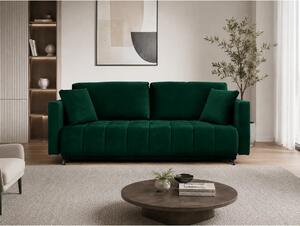 Canapea extensibila ALDO 3L, stofa catifelata verde - Monolith 37, cu