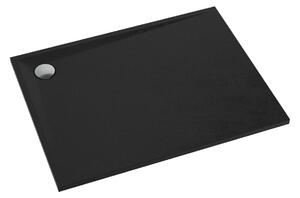 Cadita de dus, Omnires STONE, textură piatră, 80 x 100 cm, compozit, negru mat