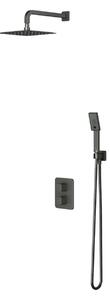 Set de dus incastrat Omnires SLIDE, cu termosta, grafit periat