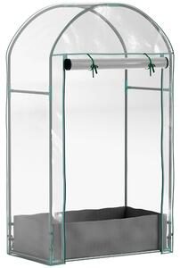 Outsunny Seră pentru Grădină cu Ușă Pliabilă pe Balamale și Sac pentru Plante, 89x50x152 cm, Transparent | Aosom Romania