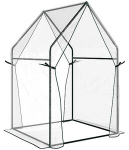 Outsunny Mini Sera Portabila 90x90x145cm cu 2 Usi cu Fermoar Transparent pentru Interior Exterior | Aosom Romania